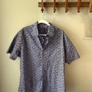 Van Heusen Navy Floral Dress Shirt